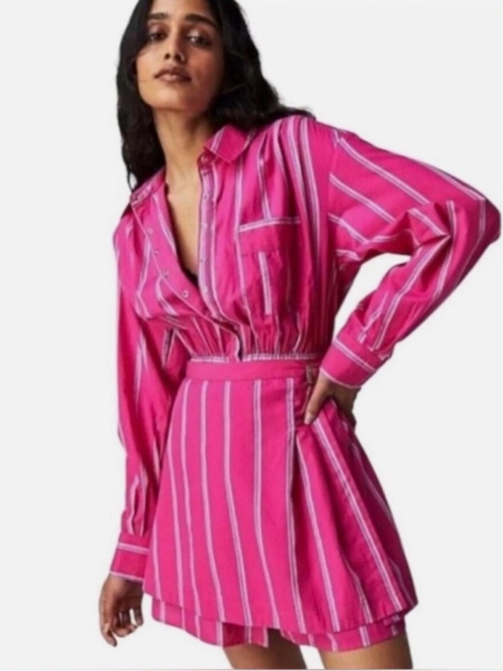 Free people high vibrations shirt in pink size L